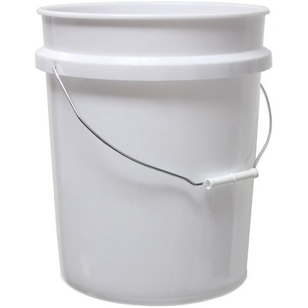 THE BRUSH MAN 5-Gallon White Plastic Pail With Handle PAIL-5 GAL-W